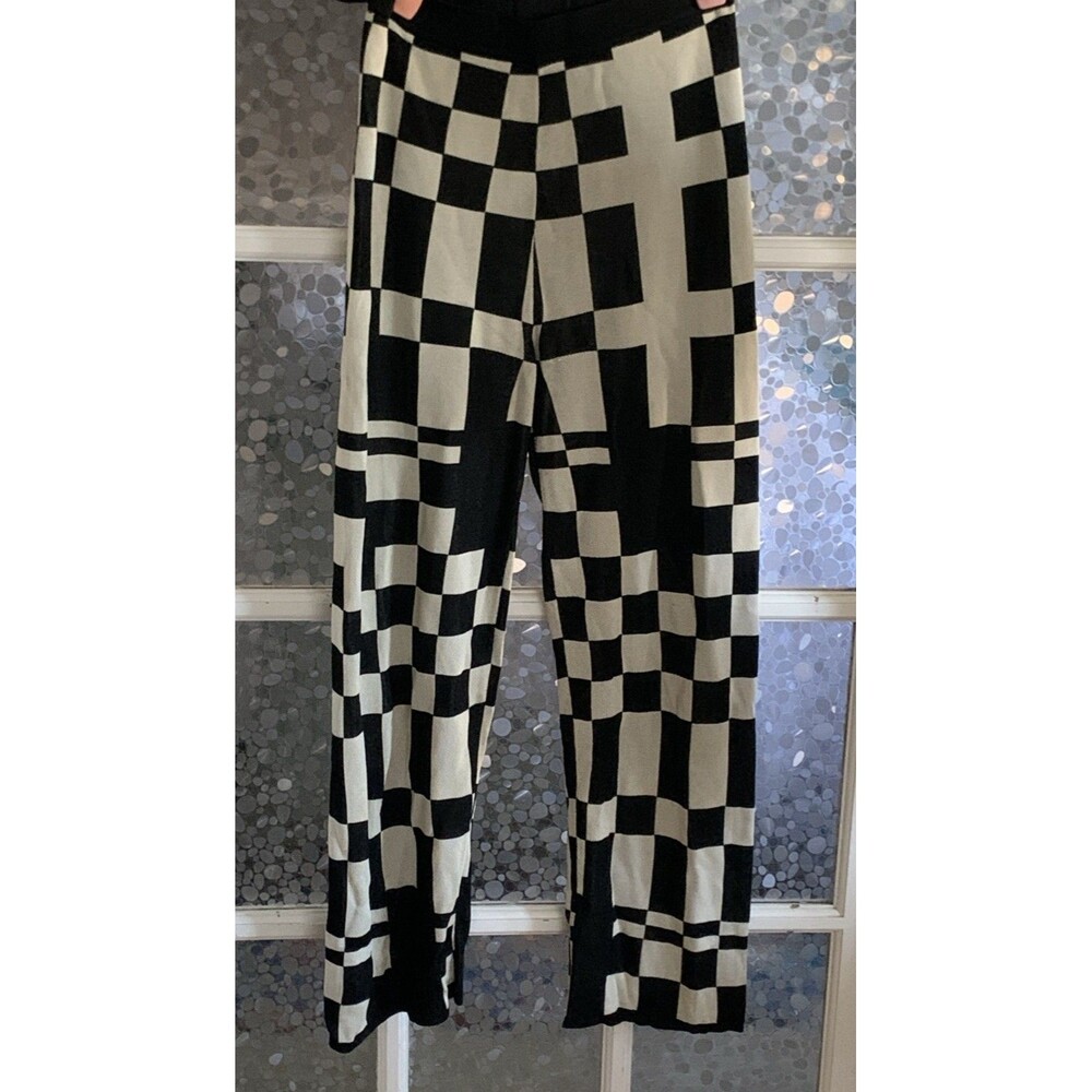Paloma Wool Checkered Puerto Pants Knit Size M Mod Chic